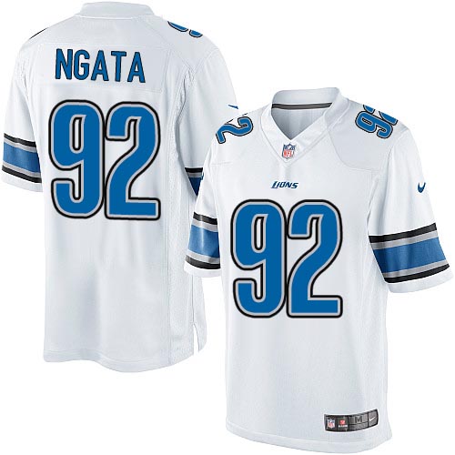 Men's Limited Haloti Ngata Nike Jersey White Road - #92 NFL Detroit Lions